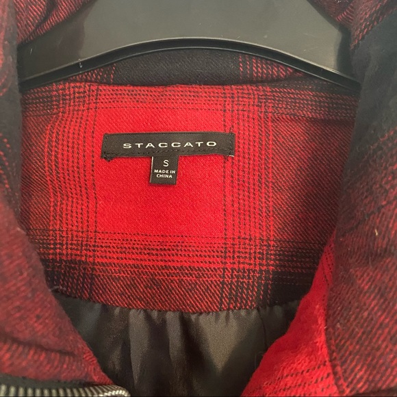 staccato red black buffalo plaid vest - Picture 3 of 5